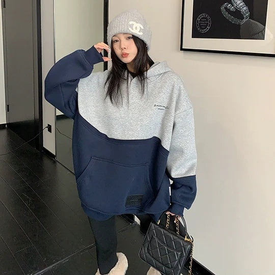 【トップス】切り替え 春 秋 冬 裏起毛 フード付き パーカー 【FCシリーズ】