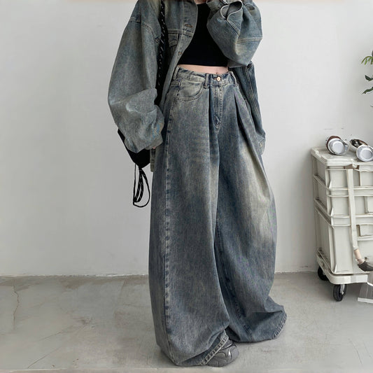 【単品注文】【セットアップ】春 秋 夏 ヴィンテージ風 オーバーサイズ ジャケット＋パンツ 2点上下セット【FCシリーズ】