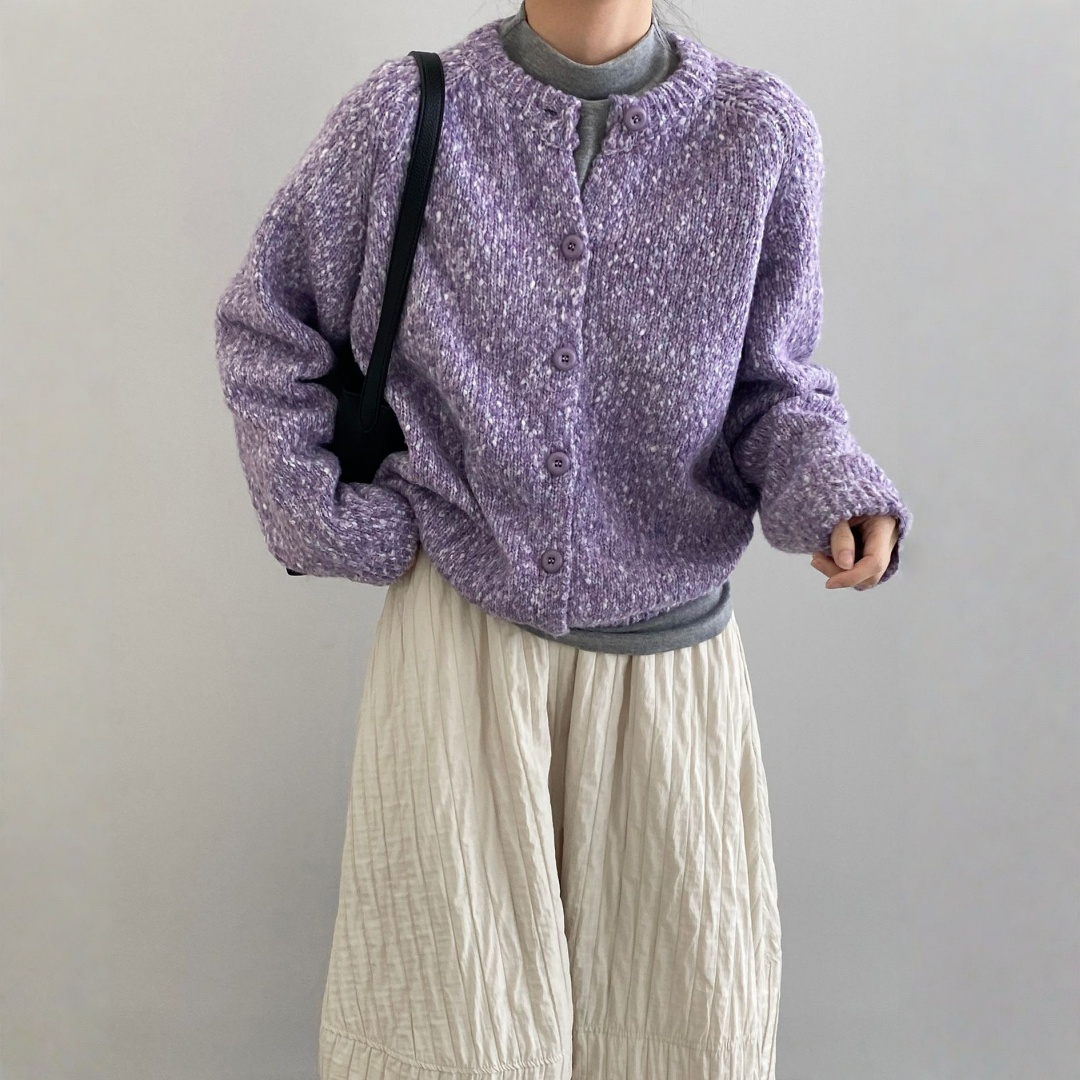 【アウター】ふんわり シンプル上品 可愛いニット ジャケット【JZシリーズ】