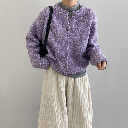 【アウター】ふんわり シンプル上品 可愛いニット ジャケット【JZシリーズ】