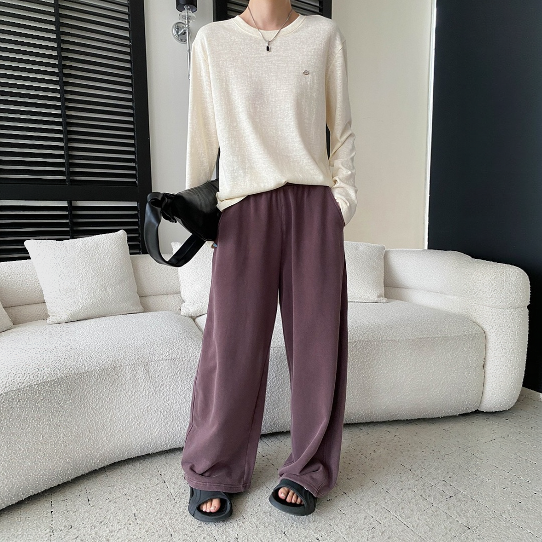 【トップス】リラックス感 ロゴプリント クルーネック 着回しやすい 長袖Tシャツ 【JZシリーズ】