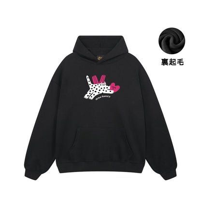 【トップス】🐱猫プリントパーカー ユニセックス ペアルック 秋冬 カジュアル【FCシリーズ】