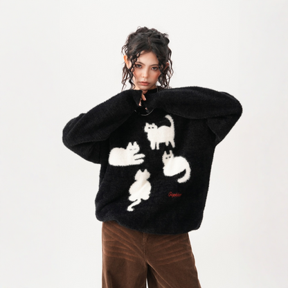 【トップス】春 秋 冬 モヘア 厚手 ニットプルオーバー ヘビーウェイト セーター 【FCシリーズ】