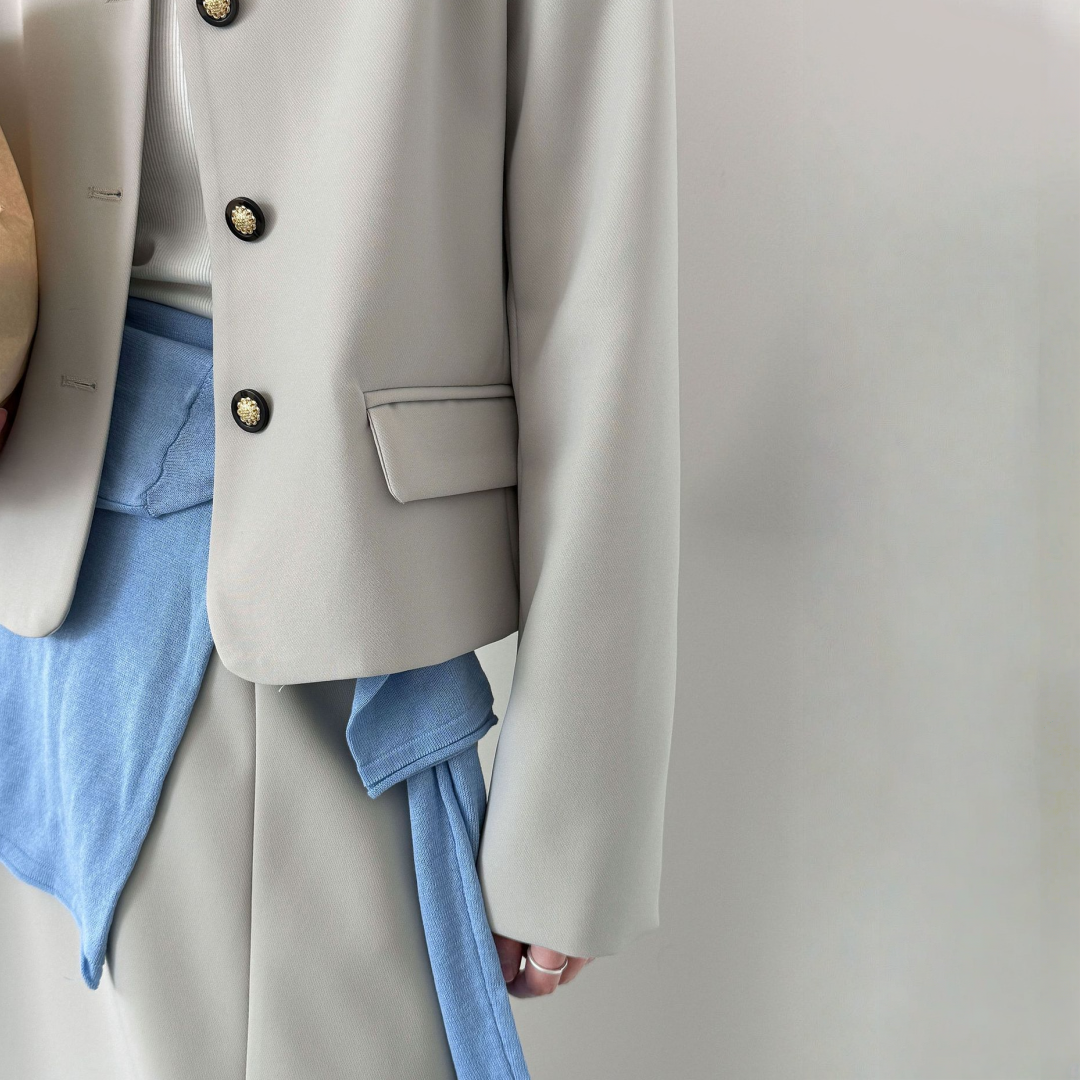 【アウター】韓国風 シャネル風 ジャケット+ プリーツスカート 2点上下セット 【JZシリーズ】