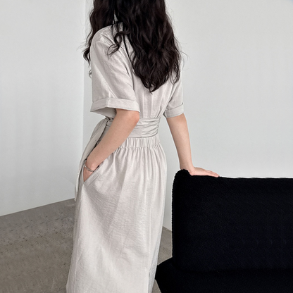 【ワンピース】夏 ラウンドネック 着痩せ効果 Aライン タンクトップ ワンピース 【SNシリーズ】