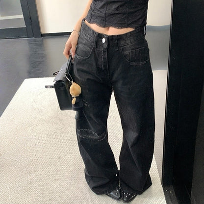 【ボトムス】ダメージ ストレート ヴィンテージ加工 デニムパンツ 【FCシリーズ】