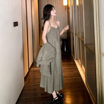 2点セット！【セットアップ】おしゃれ高級感 スーツジャケット ＋ワンピース レディース 秋 2025新作 気質＆トレンド ロングワンピース【JZシリーズ】