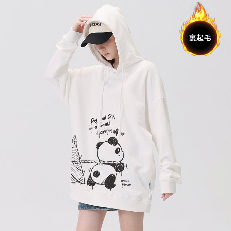 【トップス】🐼パンダ柄 裏起毛・厚手 フード付き スウェット レディース 秋冬新作 パーカー【FCシリーズ】