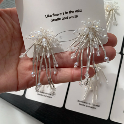 【グッズ】【✨クラゲ花火】ハンドメイドビーズ 個性的なギフト ピアス / イヤリング 【JZシリーズ】