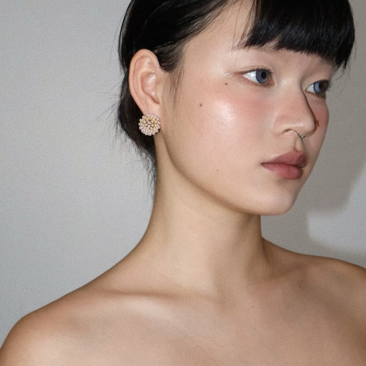 【グッズ】星屑デザイン 前後2WAY  紫陽花 パール ピアス/イヤリング 【JZシリーズ】