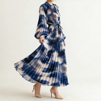 【ワンピース】【1枚で主役級】フレンチ・レトロ・マキシ長袖ワンピース ✨ 着痩せ叶う、大人の花柄【SHシリーズ】