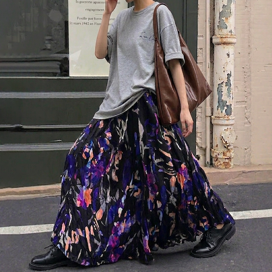 60%OFF✅️オールシーズン対応！【ボトムス】春夏秋冬 大振裾 フリルギャザー  花柄 スカート【SHシリーズ】