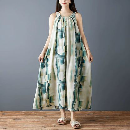 期間限定⭐️60%OFF【ワンピース】ノースリーブ ワンピース レディース 夏 シフォン ロングワンピース 花柄 ゆったり 体型カバー 薄手【SHシリーズ】