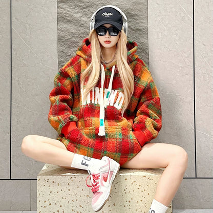 【トップス】フード付き アメリカン刺繍 パーカー レディース ゆったり 裏起毛 厚手【FCシリーズ】