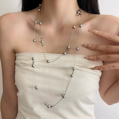 【🎁 B2G1｜先行スタート！】【グッズ】宇宙船 ペンダント× パールネックレス レディース 個性派デザイン ロングチェーン 高見え重ね付けアクセサリー