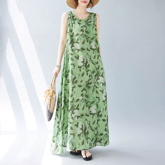 【ワンピース】バカンス風 ビーチワンピース 花柄 ノースリーブワンピース【SHシリーズ】