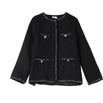 【アウター】春 秋 冬 大きいサイズ フレンチツイード風 中綿入り ジャケット【SNシリーズ】