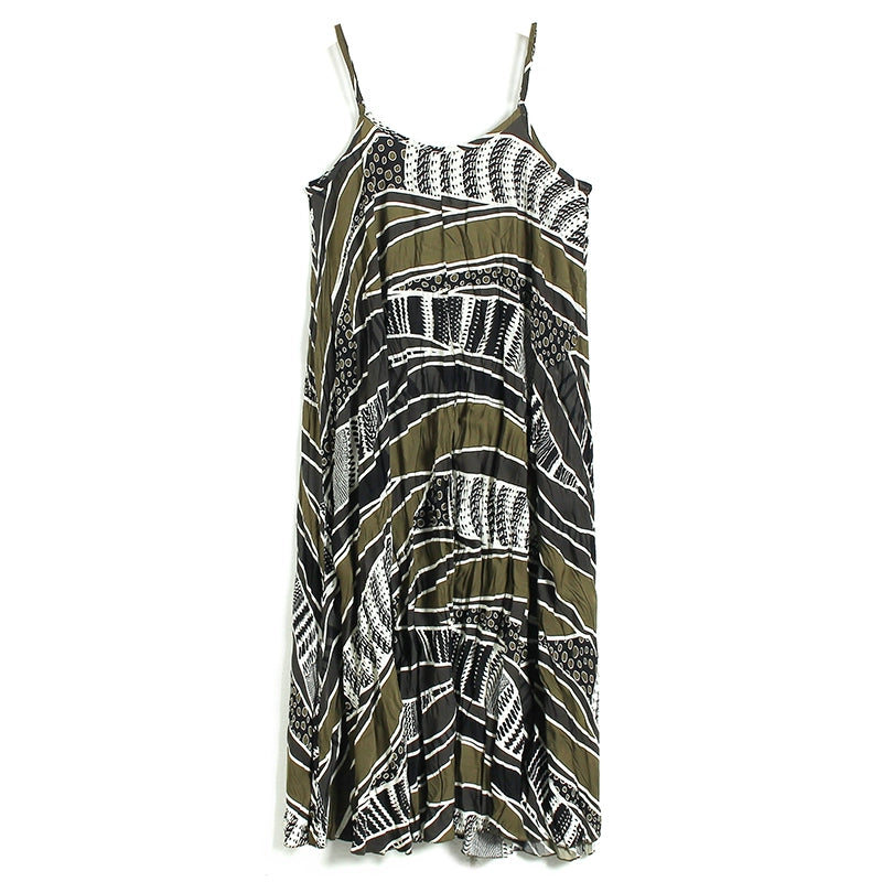 【ワンピース】トロピカルリゾート風 ゆったり花柄 ノースリーブロングワンピース【SHシリーズ】