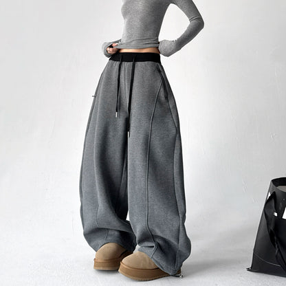 【ボトムス】ワイドスウェットパンツ 裏起毛 冬 しっかり生地 2way ゆったり＆裾絞り【FCシリーズ】