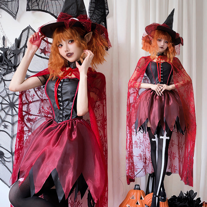 ハロウィン】大人用コスプレ・セクシー魔女・ヴァンパイア・マント付き