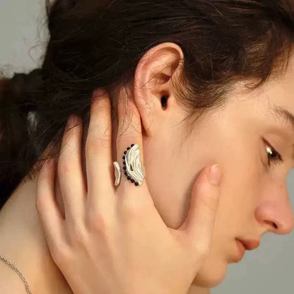 【🎁 B2G1｜先行スタート！】【グッズ】新中華風 レトロ ファッショナブル 高級感 ウェーブデザイン オープンリング