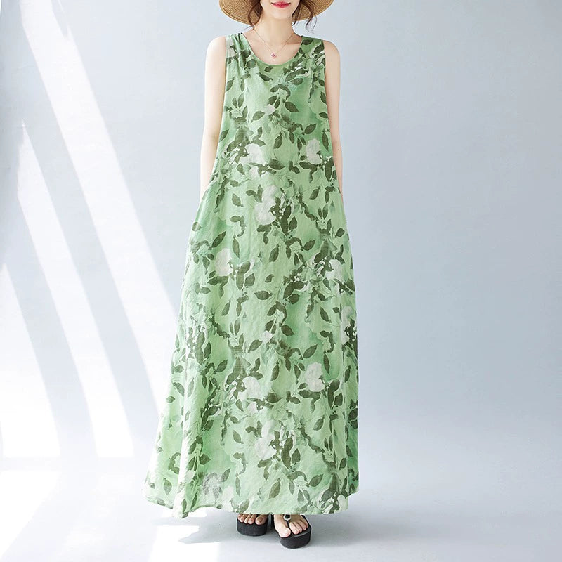 【ワンピース】バカンス風 ビーチワンピース 花柄 ノースリーブワンピース【SHシリーズ】