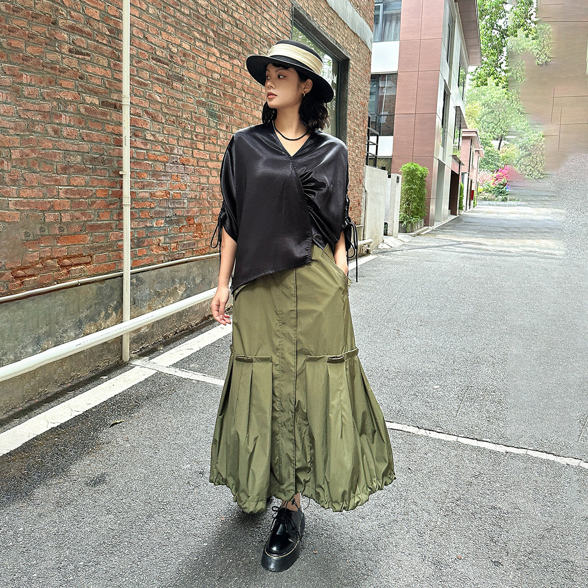 【ボトムス】春 秋 夏 スイートクール風 バルーンシルエット Aラインスカート 【AHシリーズ】