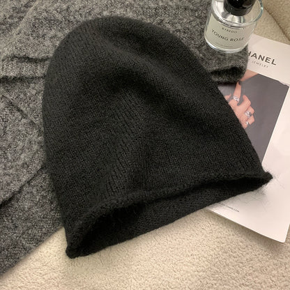 【グッズ】ロールアップニット帽 秋冬 小顔見え ハット