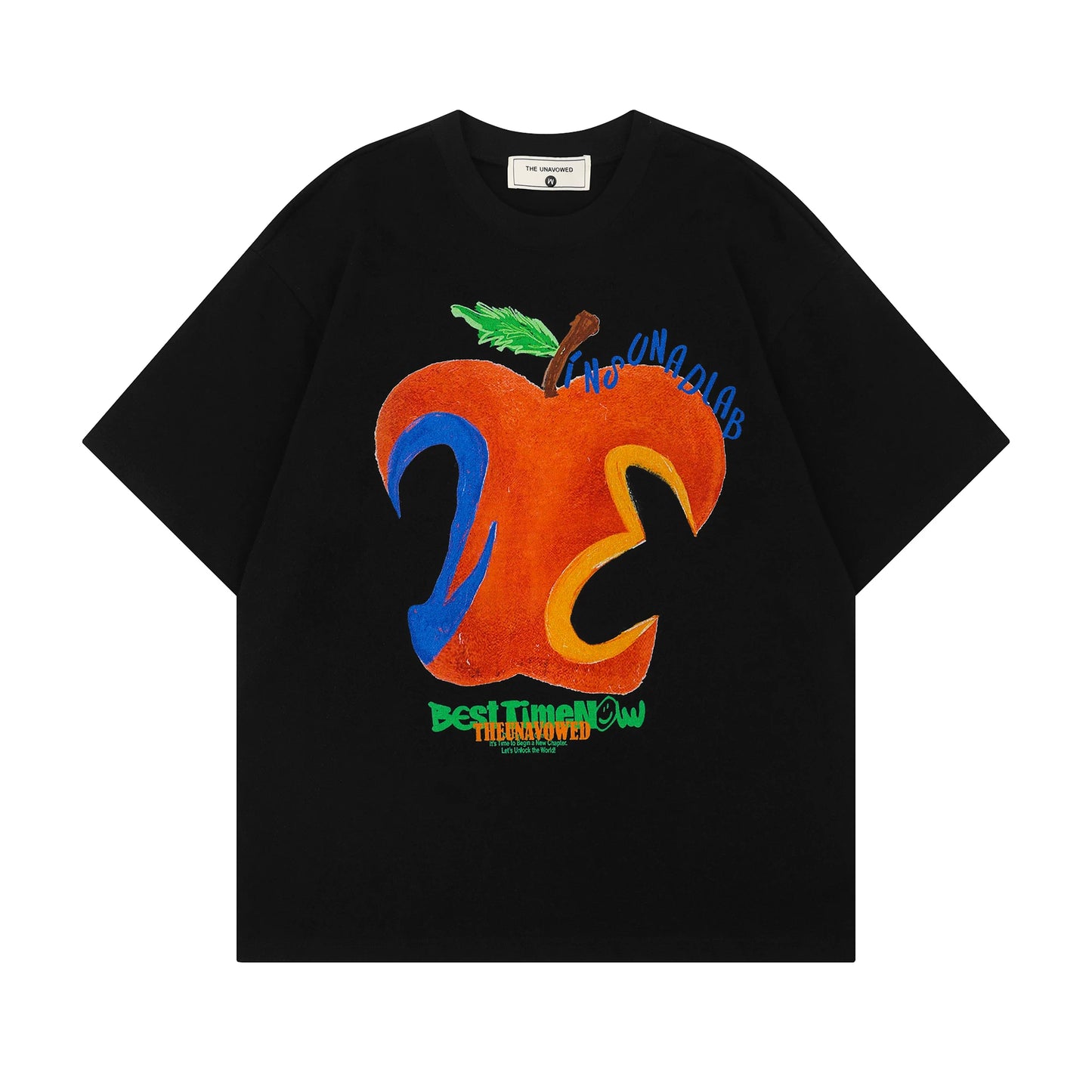 【トップス】アメリカンレトロ 抽象アップル柄 半袖Tシャツ レディース 夏 デザイン感 ゆったり カジュアル【FCシリーズ】【15〜20日発送】