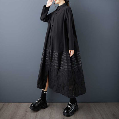 【ワンピース】春 秋 冬 ゆったり プリント 長袖 シャツワンピース 【JZシリーズ】