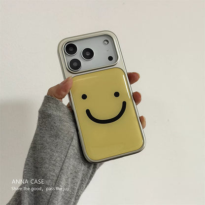 【グッズ】春新作 シンプル 可愛い イエロースマイル ライン iPhone17 Pro Max対応 iPhone17 / 16 Pro Max / 15 Pro / 14対応 全面保護 耐衝撃 カップル向け ケース