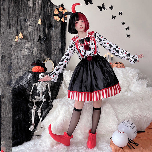 【ハロウィン】コスプレ サーカス ジョーカー ワンピース マジシャン 演出衣装 レディース 大人用