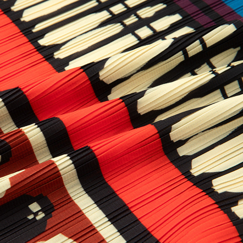 【ボトムス】夏 カラフルストライプ 高級 プリーツ スカート【SHシリーズ】