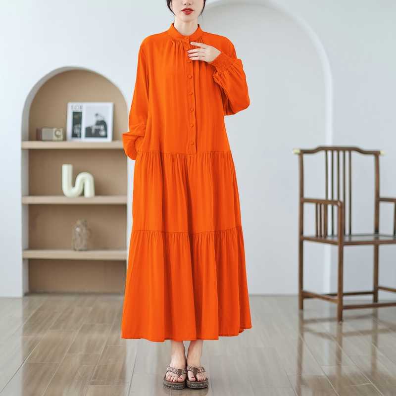 【ワンピース】春 秋 夏 大きいサイズ 細見え ロング ワンピース 【JZシリーズ】