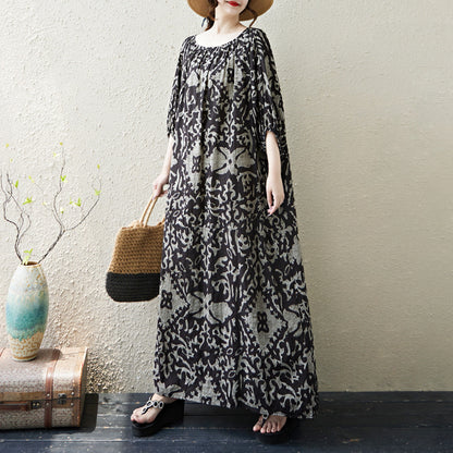 期間限定🍂60%OFF【ワンピース】リゾート風花柄ロングワンピース レディース 秋新作 大きいサイズ ゆったり ボリュームスリーブ 大人可愛い【SHシリーズ】