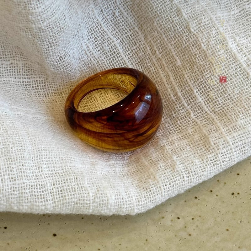 【グッズ】韓国風 レトロ 個性派デザイン 中華風 アクリル リング