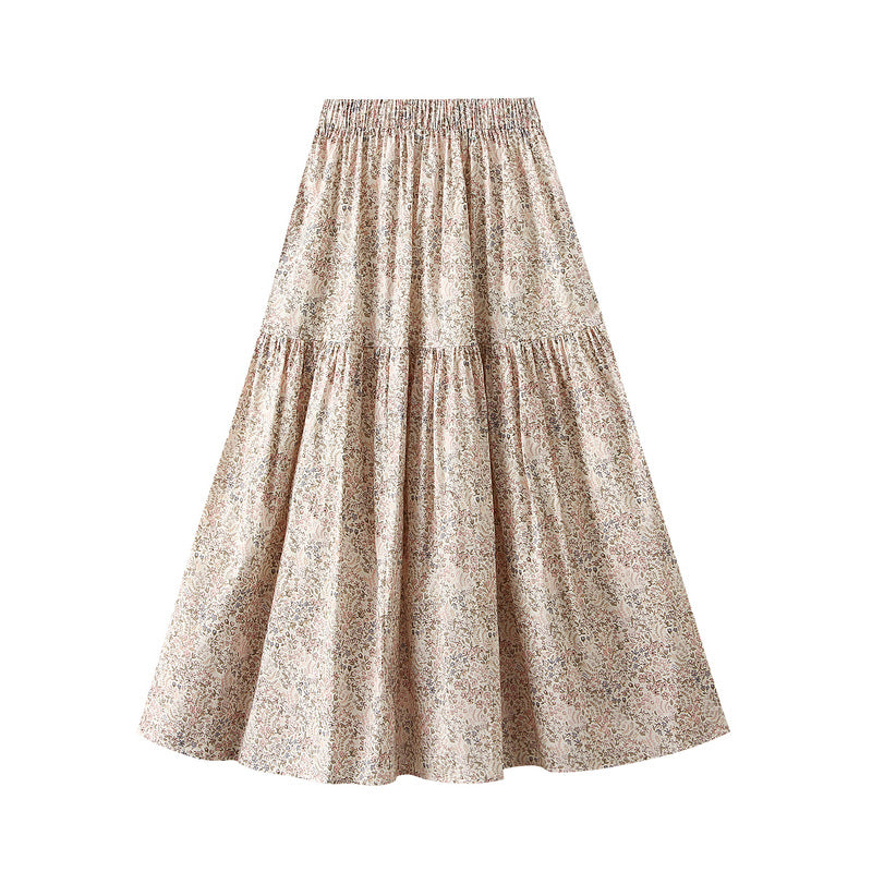 【ボトムス】 春夏新作 ハイウエスト×落ち感フローラル Aラインスカート｜甘めナチュラルコーデにぴったり【SHシリーズ】