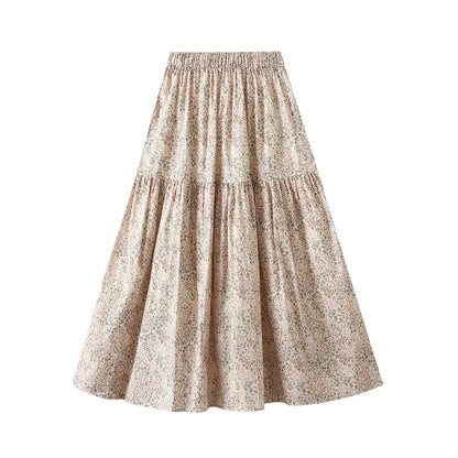 【ボトムス】 春夏新作 ハイウエスト×落ち感フローラル Aラインスカート｜甘めナチュラルコーデにぴったり【SHシリーズ】