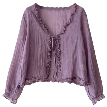 【アウター】Vネック やさしい雰囲気 UVカットカーディガン 体型カバー カーディガン 【JZシリーズ】