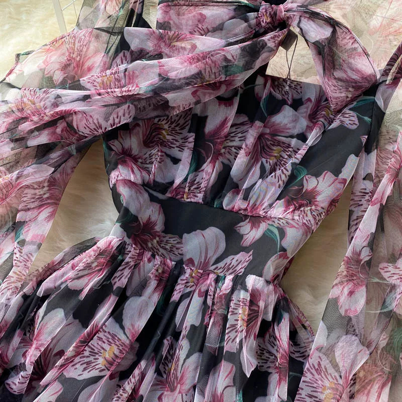 【ワンピース】エレガント 軽やか シフォン フェミニン リゾートワンピース 【SHシリーズ】