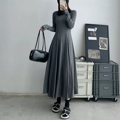 【24AW】【15～20日内発送】【ワンピース】韓国風 着痩せ 厚い保温 スリム 長袖ワンピース 【FCシリーズ】