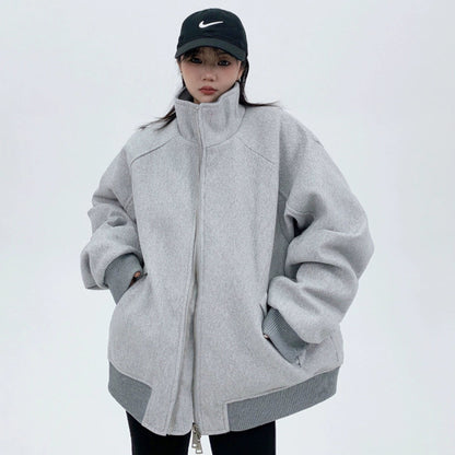 【24AW】【アウター】シンプル スタンドネック 厚い保温 ゆったり レトロ 綿入れコート【FCシリーズ】