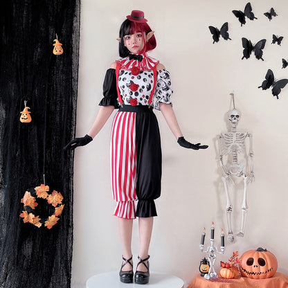 【ハロウィン】衣装 サーカス ピエロ コスプレ 大人用 魔術師 舞台 パフォーマンス コスチューム
