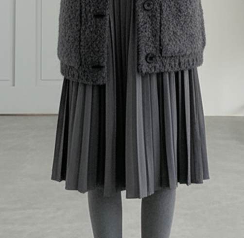 【セットアップ】春 秋 冬 インナー用 ニット + アウター + スカート 3点セット 【JZシリーズ】