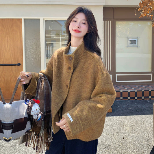 【アウター】高級感 気質よい スタンドネック 合わせやすい ジャケット【JZシリーズ】