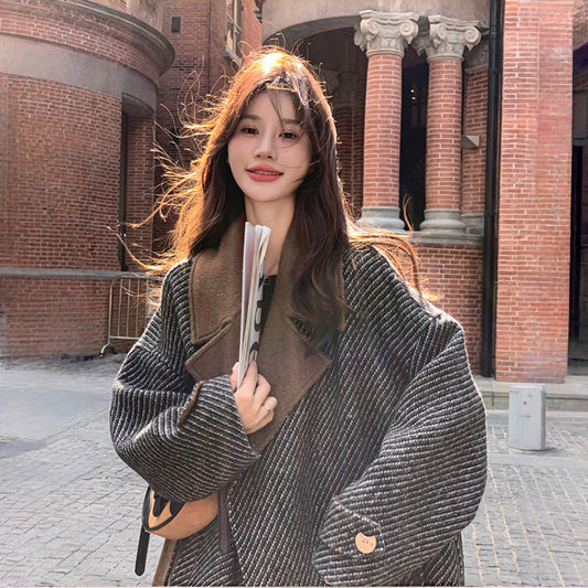 【アウター】春 秋 冬 高級感 レトロ 気質よい 厚手 合わせやすい コート【JZシリーズ】