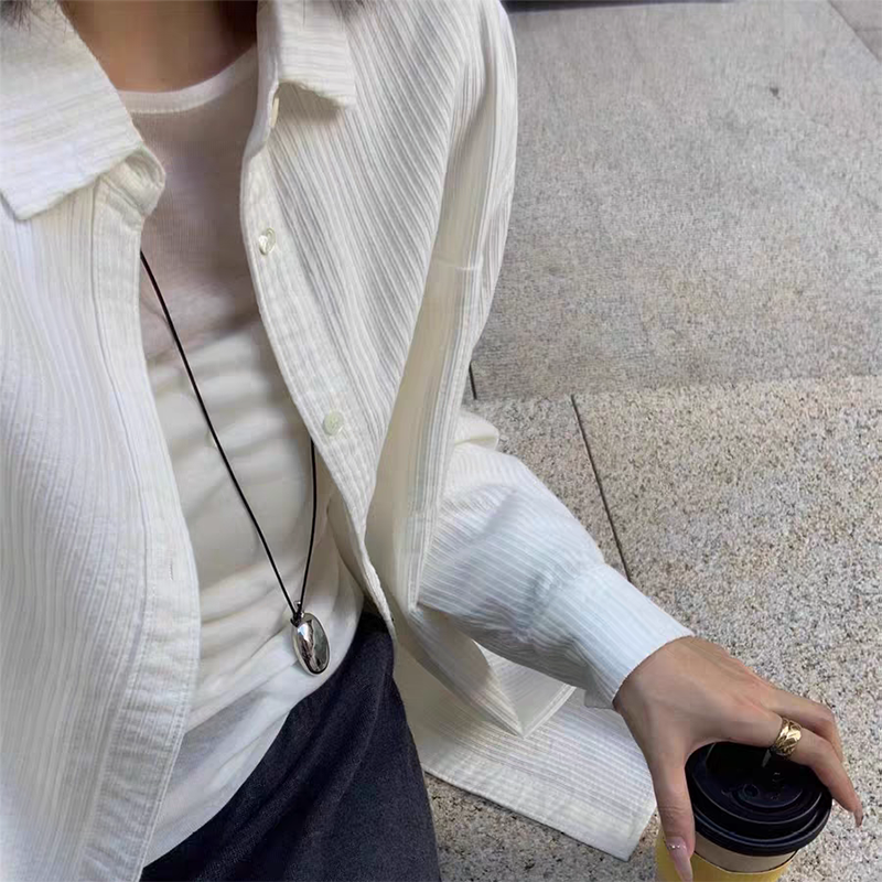 【🎁 B2G1｜先行スタート！】【グッズ】高見えブラックレザーコード ロングネックレス シンプル上品ペンダント