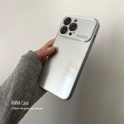 【グッズ】高級感 シンプル クリア シルバーグレー 大窓 iPhone17 Pro Max対応 iPhone17 / 16 Pro Max / 16 / 15 Pro / 14対応 光沢 新作 全面保護 耐衝撃 ケース