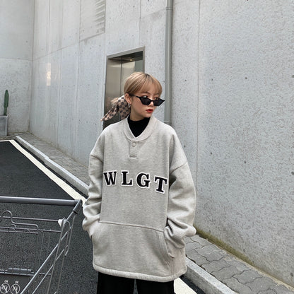 【トップス】刺繍 裏起毛 春 秋 冬 BF風 プルオーバー パーカー 【FCシリーズ】