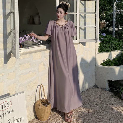 【ワンピース】フリルスリーブ 体型カバー スウィート デザイン感 ワンピース 【JZシリーズ】